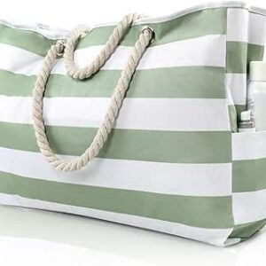 شنطة شاطئ كبيرة للنساء من نالاكال، شنطة كبيرة توت للشاطئ مقاومة للماء والرمل مع سحاب، شنطة كبيرة توت كبيرة للشاطئ وحمام السباحة والشاطئ، شنطة كبيرة توت قماشية للشاطئ مع سحاب للسفر في حمام السباحة