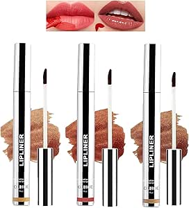 قلم تحديد شفاه من 3 قطع مريتيك قابل للتقشير احمر يدوم طويلا غني بحمض الهيالورونيك وفيتامين E هدية مكياج للنساء