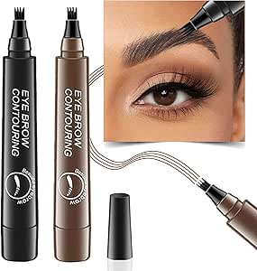 قلم حواجب ميكروبليدينج ثلاثي الابعاد مقاوم للماء بـ4 اطراف من موموتالو، مكياج طبيعي يدوم طويلا يدوم طويلا للنساء من قطعتين