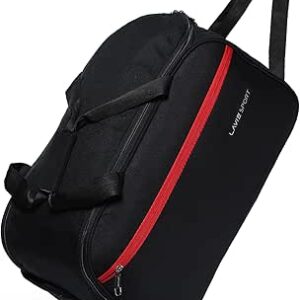 لافي سبورت شنطة دفل للسفر | شنطة امتعة بعجلتين | شنطة سفر بمقبض قابل للتعديل, أسود, 63 cms, مقاس كبير، البوليستر