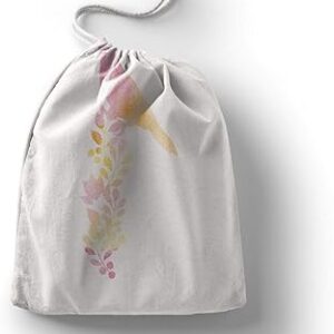 بوناميزون شنطة منتجات قطنية مطبوعة مع رباط، شنطة بقالة قابلة لاعادة الاستخدام، اكياس صديقة للبيئة وقابلة للتحلل البيولوجي، شنطة سفر، شنط تسوق، صديقة للبيئة، قابلة للطي، المقاس: 12×15 سم، قماش