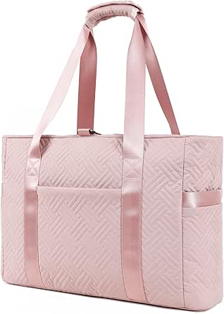 MACWE Large Tote Bag for Women - Zippered Tote Bags for Work with Pockets - Well-padded Top Handle Handbag Yoga Mat Buckle