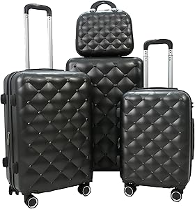 مورانو مجموعة شنط سفر من 4 قطع - رمادي غامق، أكريلونيتريل بوتادين ستايرين (ABS)