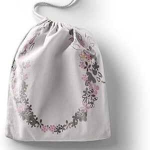 بوناميزون شنطة منتجات قطنية مطبوعة مع رباط، شنطة بقالة قابلة لاعادة الاستخدام، اكياس صديقة للبيئة وقابلة للتحلل البيولوجي، شنطة سفر، شنط تسوق، صديقة للبيئة، قابلة للطي، المقاس: 12×15 سم، قماش