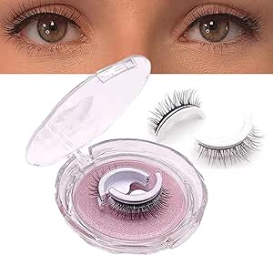 رموش صناعية ذاتية اللصق خالية من الصمغ، مع شرائط لاصقة قابلة للاستبدال، لا تحتاج الى صمغ/قلم تحديد العين، قابلة لاعادة الاستخدام وسهلة التركيب، لحفلات المواعيد اليومية، قطعة واحدة، ناتشورال-ايه