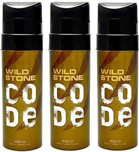 عطر الجسم الذهبي من وايلد ستون للرجال مع رائحة ماسكيلين القوية للمناسبات الخاصة، عبوة من 3 قطع (120 مل لكل عبوة)