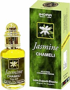 عطر اندرا سوجاند بهاندار للرجال والنساء برائحة الياسمين الغنية والديهية برائحة زهرة الشاميلي النقية الغنية والنقية تدوم طويلا 12 مل عبوة رولون