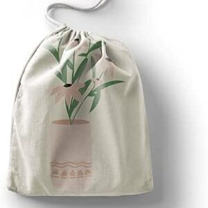 بوناميزون شنطة منتجات قطنية مطبوعة مع رباط، شنطة بقالة قابلة لاعادة الاستخدام، اكياس صديقة للبيئة وقابلة للتحلل البيولوجي، شنطة سفر، شنط تسوق، صديقة للبيئة، قابلة للطي، المقاس: 12×15 سم