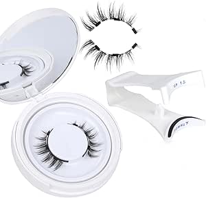 رموش مغناطيسية طبيعية - مجموعة رموش مغناطيسية قابلة لاعادة الاستخدام مع اداة توزيع للحصول على مظهر رموش صناعية ناعمة، لا حاجة الى صمغ او بطانة (زوج واحد)