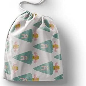 بوناميزون شنطة منتجات قطنية مطبوعة مع رباط، شنطة بقالة قابلة لاعادة الاستخدام، اكياس صديقة للبيئة وقابلة للتحلل البيولوجي، شنطة سفر، شنط تسوق، صديقة للبيئة، قابلة للطي، المقاس: 12×15 سم، لوحة قماشية