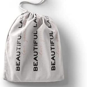 بوناميزون شنطة منتجات قطنية مطبوعة مع رباط، شنطة بقالة قابلة لاعادة الاستخدام، اكياس صديقة للبيئة وقابلة للتحلل البيولوجي، شنطة سفر، شنط تسوق، صديقة للبيئة، قابلة للطي، المقاس: 20×30 سم