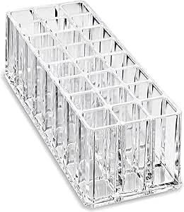 منظم للمكتب من واري، حامل احمر شفاه شفاف، صندوق تخزين المكياج وطلاء الاظافر وملمع الشفاه، صندوق تخزين مستحضرات التجميل بالجملة