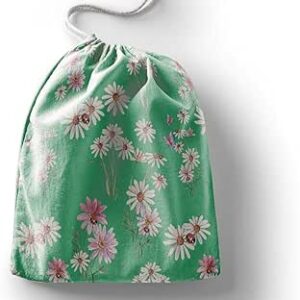 بوناميزون شنطة منتجات قطنية مطبوعة مع رباط، شنطة بقالة قابلة لاعادة الاستخدام، اكياس صديقة للبيئة وقابلة للتحلل البيولوجي، شنطة سفر، شنط تسوق، صديقة للبيئة، قابلة للطي، المقاس: 12×15 سم