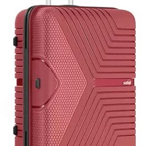 سفاري شنطة سفر صلبة من زينو مقاس كبير 75 سم - مصنوعة من مادة البولي بروبيلين بنسبة 100% | قفل مركب ثابت | 4 عجلات دوارة 360 درجة | مقبض تلسكوبي - نبيتي، أحمر