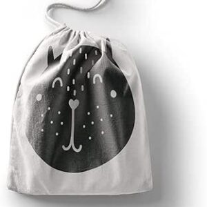 بوناميزون شنطة منتجات قطنية مطبوعة مع رباط، شنطة بقالة قابلة لاعادة الاستخدام، اكياس صديقة للبيئة وقابلة للتحلل البيولوجي، شنطة سفر، شنط تسوق، صديقة للبيئة، قابلة للطي، المقاس: 12×15 سم