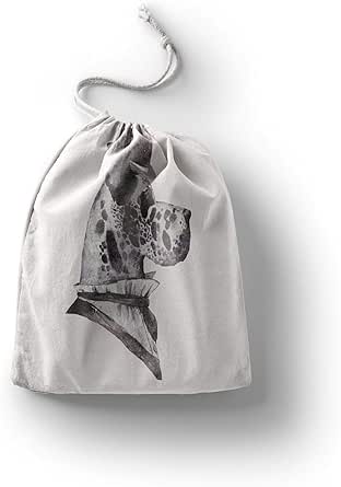 بوناميزون شنطة منتجات قطنية مطبوعة مع رباط، شنطة بقالة قابلة لاعادة الاستخدام، اكياس صديقة للبيئة وقابلة للتحلل البيولوجي، شنطة سفر، شنط تسوق، صديقة للبيئة، قابلة للطي، المقاس: 20×30 سم، قماش