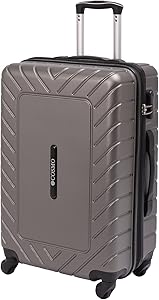 حقيبة سفر صلبة بعجلات 4W 50 سم من كوزمو جالاكسي، أكريلونيتريل بوتادين ستايرين (ABS)، رمادي داكن