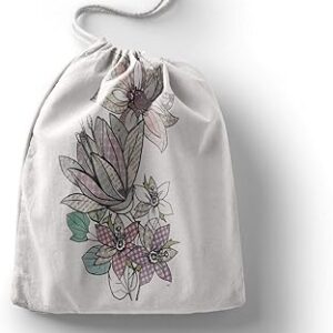 بوناميزون شنطة منتجات قطنية مطبوعة مع رباط، شنطة بقالة قابلة لاعادة الاستخدام، اكياس صديقة للبيئة وقابلة للتحلل البيولوجي، شنطة سفر، شنط تسوق، صديقة للبيئة، قابلة للطي، المقاس: 20×30 سم، قماش