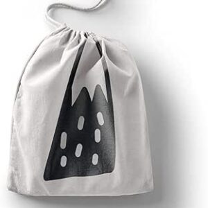 بوناميزون شنطة منتجات قطنية مطبوعة مع رباط، شنطة بقالة قابلة لاعادة الاستخدام، اكياس صديقة للبيئة وقابلة للتحلل البيولوجي، شنطة سفر، شنط تسوق، صديقة للبيئة، قابلة للطي، المقاس: 20×30 سم، لوحة قماشية