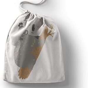 بوناميزون شنطة منتجات قطنية مطبوعة مع رباط، شنطة بقالة قابلة لاعادة الاستخدام، اكياس صديقة للبيئة وقابلة للتحلل البيولوجي، شنطة سفر، شنط تسوق، صديقة للبيئة، قابلة للطي، المقاس: 20×30 سم