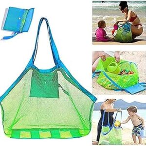 دايلي شيك شنطة شبكية كبيرة محمولة للشاطئ، شنطة حمل العاب الاطفال، تبقى بعيدًا عن الرمال (مع لعبة استحمام على شكل بطة)