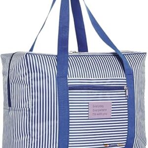 شنطة سفر قابلة للطي من شوبيبل ستور، شنطة يد وكتف للسفر، شنطة دفل خفيفة الوزن ومقاومة للماء للنساء (ازرق)