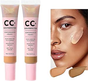 كريم اساس سي سي، كونسيلر بي بي بتغطية سائلة، كريم اساس سائل مرطب طويل، مثالي وكونسيلر لعيوب البشرة -5 و6