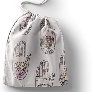 بوناميزون شنطة منتجات قطنية مطبوعة مع رباط، شنطة بقالة قابلة لاعادة الاستخدام، اكياس صديقة للبيئة وقابلة للتحلل البيولوجي، شنطة سفر، شنط تسوق، صديقة للبيئة، قابلة للطي، المقاس: 12×15 سم، لوحة قماشية