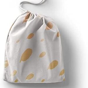 بوناميزون شنطة منتجات قطنية مطبوعة مع رباط، شنطة بقالة قابلة لاعادة الاستخدام، اكياس صديقة للبيئة وقابلة للتحلل البيولوجي، شنطة سفر، شنط تسوق، صديقة للبيئة، قابلة للطي، المقاس: 12×15 سم، قماش
