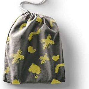 بوناميزون شنطة منتجات قطنية مطبوعة مع رباط، شنطة بقالة قابلة لاعادة الاستخدام، اكياس صديقة للبيئة وقابلة للتحلل البيولوجي، شنطة سفر، شنط تسوق، صديقة للبيئة، قابلة للطي، المقاس: 12×15 سم، قماش