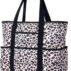 شنط شاطئ للنساء من بيكوكان، شنطة كبيرة توت للشاطئ مع جيوب بسحاب، شنطة شاطئ مقاومة للماء والرمل للسفر والممرضات