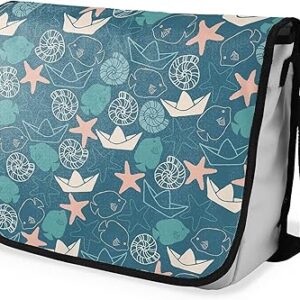 شنطة ماسنجر مدرسية مطبوعة رقمية بحزام اسود للبنات والاولاد من لو جاردين دو لين، شنطة ماسنجر للطلاب، شنط كتف مقاس 29 × 36 سم