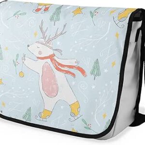 شنطة ماسنجر مدرسية مطبوعة رقمية بحزام اسود للبنات والاولاد من لو جاردين دو لين، شنطة ماسنجر للطلاب، شنط كتف مقاس 29 × 36 سم