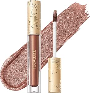 فوكيلر احمر شفاه سائل ميتاليك، ملمع شفاه غير لاصق، لون شفاه عالي التاثير مع مقاومة للانتقال، مكياج احمر شفاه يدوم طويلا ومقاوم للماء للنساء، بعد الحرارة