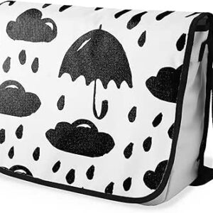 بوناميزون شنطة ماسنجر مدرسية مطبوعة رقميا مع حزام اسود للطلاب، شنطة كروس وشنطة ساعي، شنطة كتف للمدرسة، العودة الى المدرسة، المقاس: 29 × 36 سم