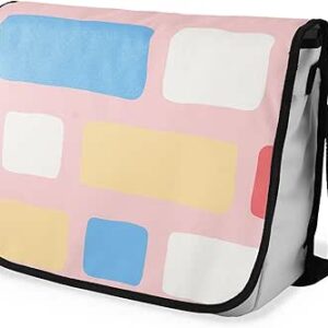 بوناميزون شنطة ماسنجر مدرسية مطبوعة رقميا مع حزام اسود للطلاب، شنطة كروس وشنطة ساعي، شنطة كتف للمدرسة، العودة الى المدرسة، المقاس: 29 × 36 سم