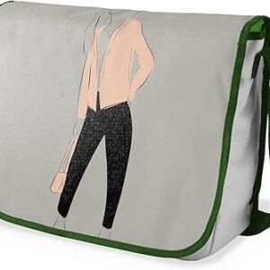 شنطة ماسنجر مدرسية مطبوعة رقميا مع احزمة كاكي للبنات والاولاد من لو جاردين دو لين، شنطة ماسنجر للطلاب، شنط كتف مقاس 29 × 36 سم