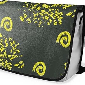 بوناميزون شنطة ماسنجر مدرسية مطبوعة رقميا مع حزام اسود للطلاب، شنطة كروس وشنطة ساعي، شنطة كتف للمدرسة، العودة الى المدرسة، المقاس: 29 × 36 سم