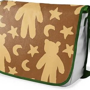 شنطة ماسنجر مدرسية مطبوعة رقميا مع احزمة كاكي للبنات والاولاد من لو جاردين دو لين، شنطة ماسنجر للطلاب، شنط كتف مقاس 29 × 36 سم