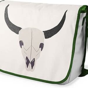 شنطة ماسنجر مدرسية بحزام كتف وطبعة رقمية مع حزام كاكي للبنات والأولاد للطلاب والعودة إلى المدرسة من لو جاردين دو لين 29 × 36 سم