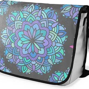 بوناميزون شنطة ماسنجر مدرسية مطبوعة رقميا مع حزام اسود للطلاب، شنطة كروس وشنطة ساعي، شنطة كتف للمدرسة، العودة الى المدرسة، المقاس: 29 × 36 سم