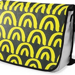 بوناميزون شنطة ماسنجر مدرسية مطبوعة رقميا مع حزام اسود للطلاب، شنطة كروس وشنطة ساعي، شنطة كتف للمدرسة، العودة الى المدرسة، المقاس: 29 × 36 سم