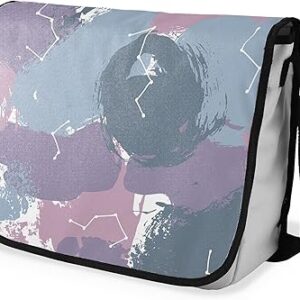 بوناميزون شنطة ماسنجر مدرسية مطبوعة رقميا مع حزام اسود للطلاب، شنطة كروس وشنطة ساعي، شنطة كتف للمدرسة، العودة الى المدرسة، المقاس: 29 × 36 سم