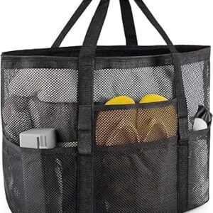 شنطة شاطئ شبكية من الميكاكوز - شنطة كبيرة توت للشاطئ للعائلة والالعاب واساسيات العطلات