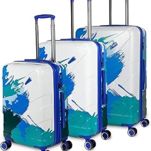 اف جير مجموعة شنط سفر بعجلات زرقاء من بيكاسو مكونة من 3 قطع (4256)