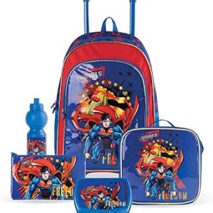 تروكير مجموعة صندوق بعجلات سوبرمان ديفيندر اوف فريدوم 5 في 1 للاولاد من وارنر بروذرز - مقاس 18 انش، ازرق, أزرق, M, كلاسيكي