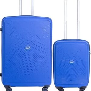 مجموعة شنط سفر من زاب مكونة من قطعتين | شنطة سفر بعجلات بهيكل صلب | بولي بروبلين | مقصورة - 55 سم، L - 76 سم | ازرق، من سكاي باجز