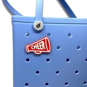 بوغليتس - حلية تشجيع متوافقة مع حقائب بوغ - دلاية مزخرفة لحقائب بوج وحقائب اليد الاخرى (احمر ميجافون)