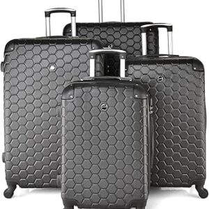 مجموعة شنط سفر صلبة 4 قطع، 852 بلون اسود من نيو ترافيل, أسود، بلاستيك