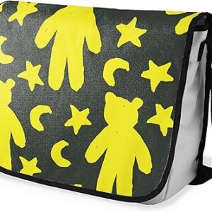 بوناميزون شنطة ماسنجر مدرسية مطبوعة رقميا مع حزام اسود للطلاب، شنطة كروس وشنطة ساعي، شنطة كتف للمدرسة، العودة الى المدرسة، المقاس: 29 × 36 سم